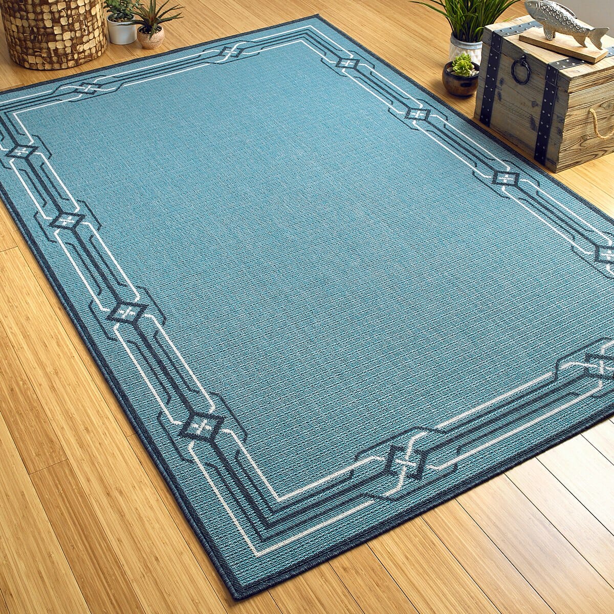 Kaleen Amalie Aml08-79 Light Blue Bordered Area Rug