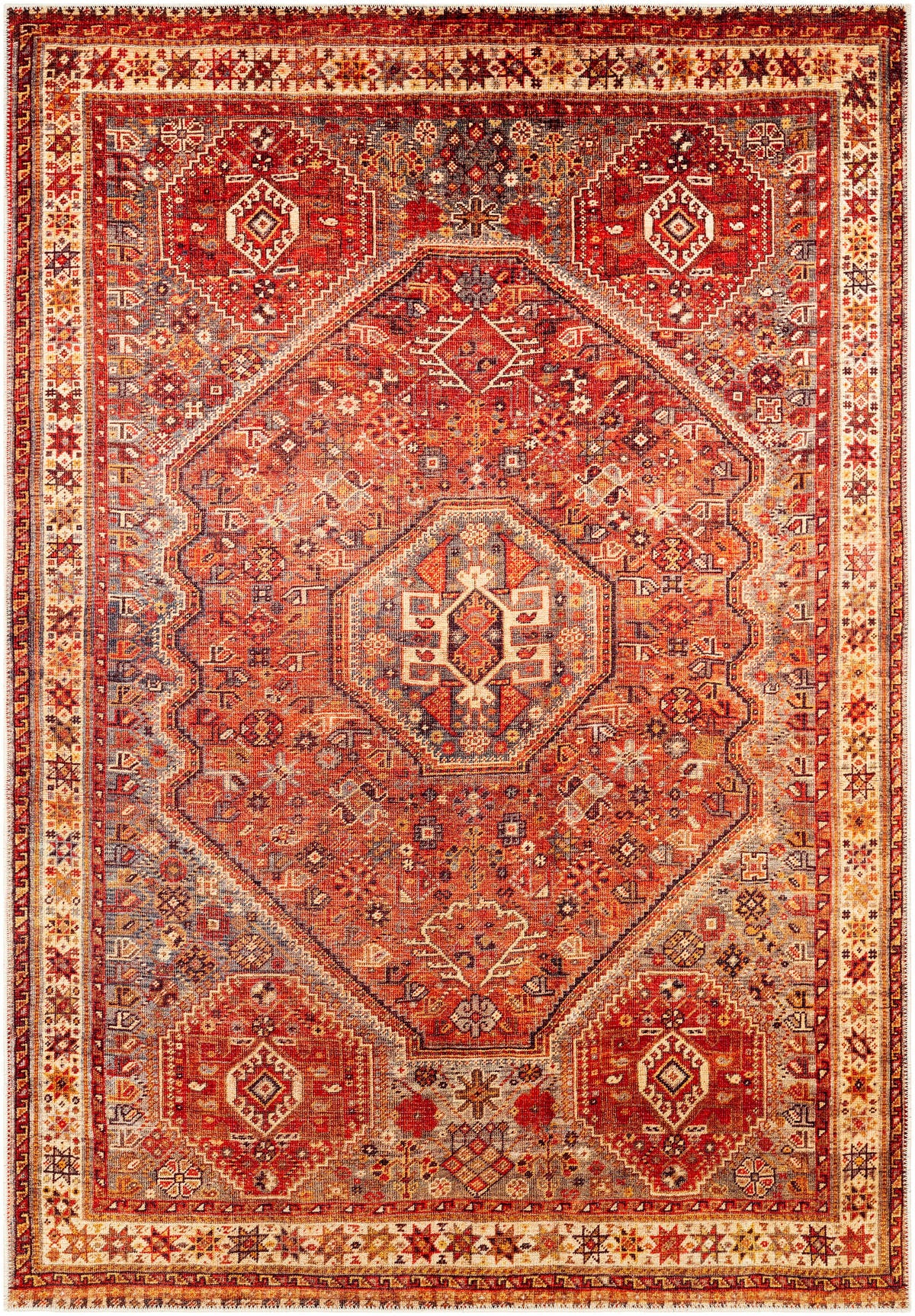 Surya Amelie Aml-2339 Burnt Orange, Saffron, Dark Brown, Brick Rugs.