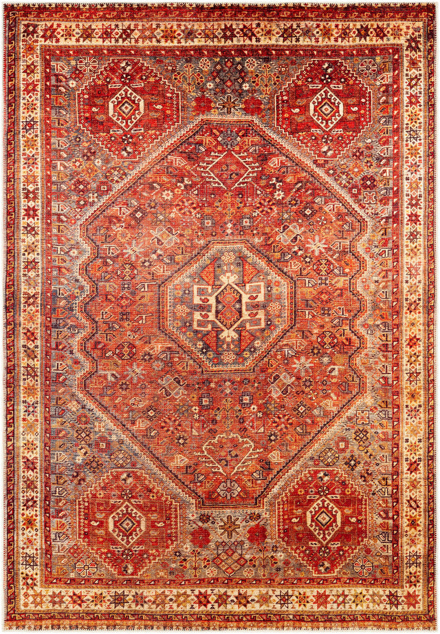 Surya Amelie Aml-2339 Burnt Orange, Saffron, Dark Brown, Brick Rugs.
