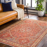 Surya Amelie Aml-2339 Burnt Orange, Saffron, Dark Brown, Brick Rugs.
