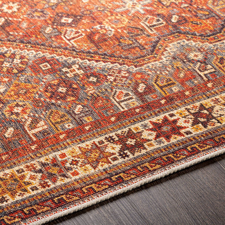 Surya Amelie Aml-2339 Burnt Orange, Saffron, Dark Brown, Brick Rugs.