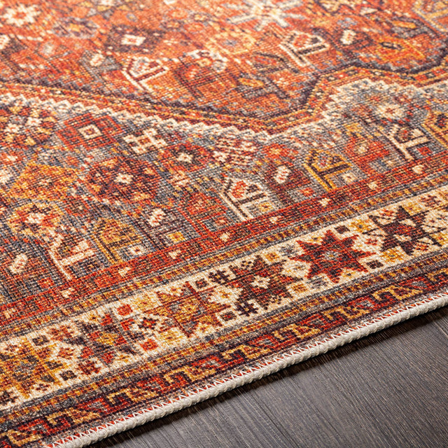 Surya Amelie Aml-2339 Burnt Orange, Saffron, Dark Brown, Brick Rugs.
