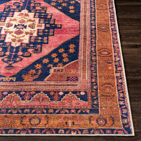 Surya Amelie Aml-2347 Dark Blue, Bright Pink, Burnt Orange, Wheat Rugs.