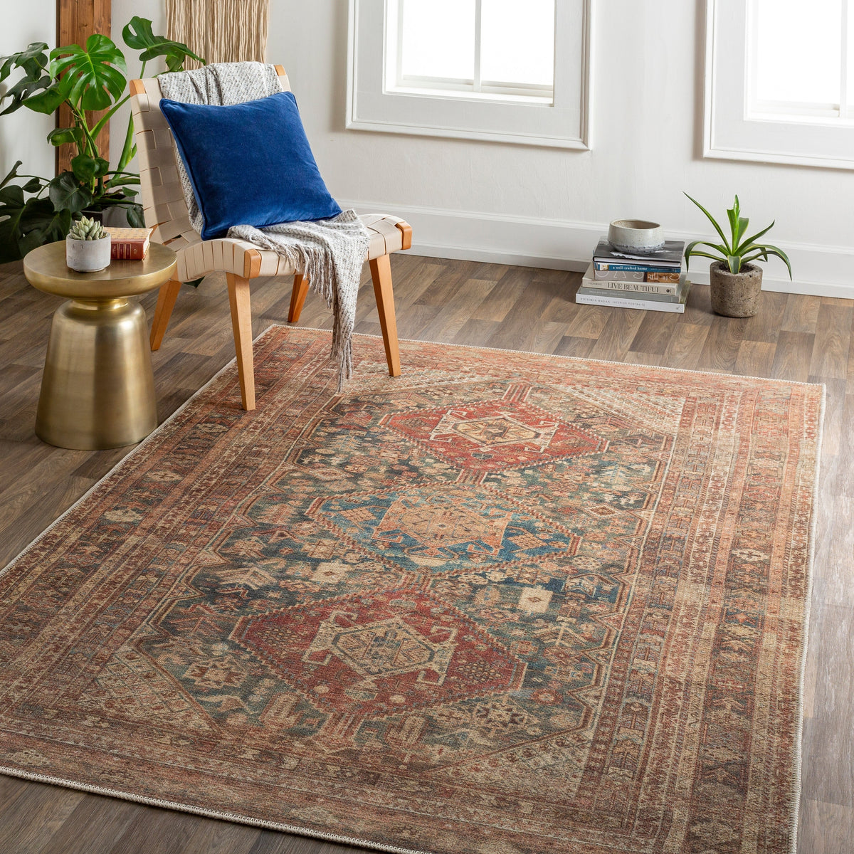 Surya Machine Washable Amelie Aml-2354 Orange Rug.