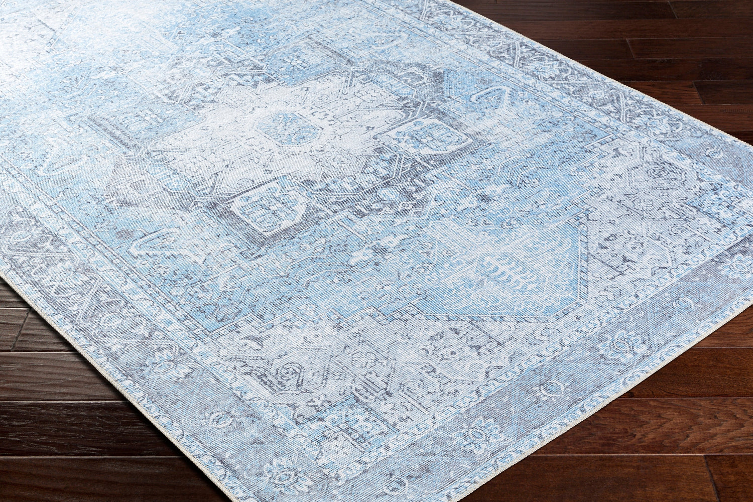 Surya Machine Washable Amelie Aml-2362 Light Blue Rug.