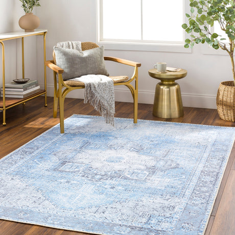 Surya Machine Washable Amelie Aml-2362 Light Blue Rug.