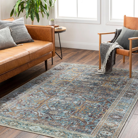 Surya Machine Washable Amelie Aml-2370 Blue Rug.