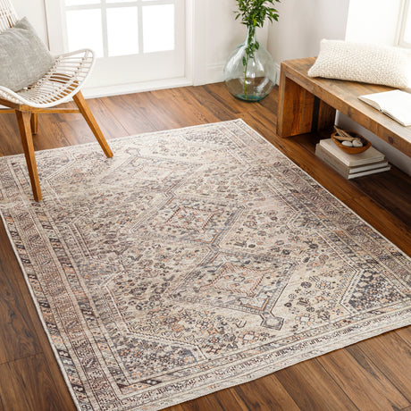 Surya Machine Washable Amelie Aml-2382 Tan & Ivory Rug.