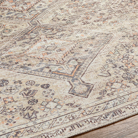 Surya Machine Washable Amelie Aml-2382 Tan & Ivory Rug.