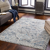 Surya Amore Amo-2308 Navy, Denim, Medium Gray, Burnt Orange Area Rug