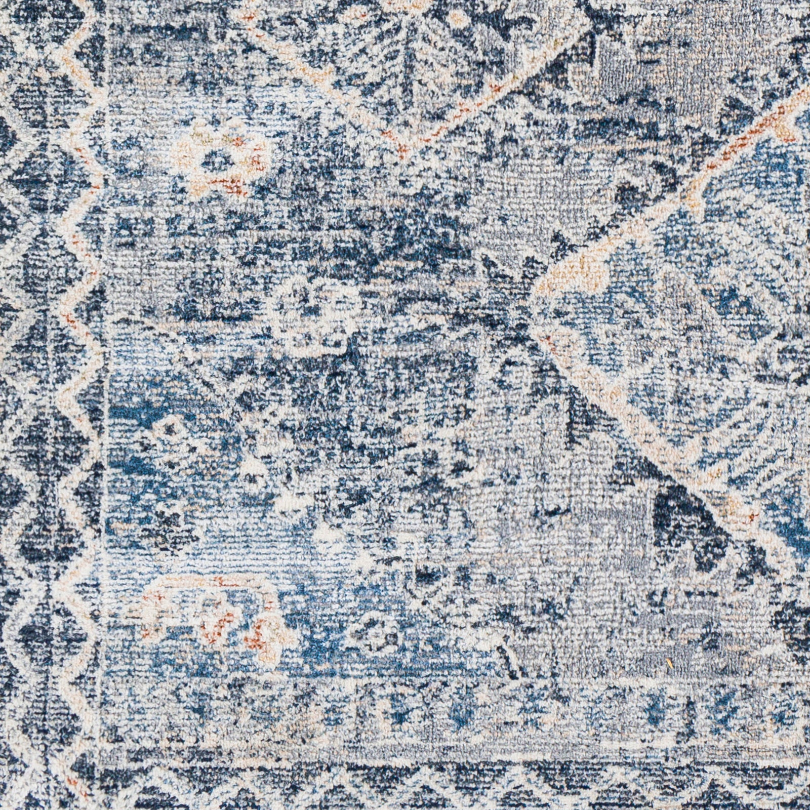 Surya Amore Amo-2308 Navy, Denim, Medium Gray, Burnt Orange Area Rug