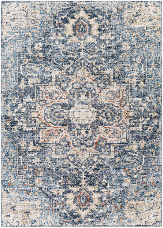 Surya Amore Amo-2310 Navy, Denim, Burnt Orange, Taupe Area Rug