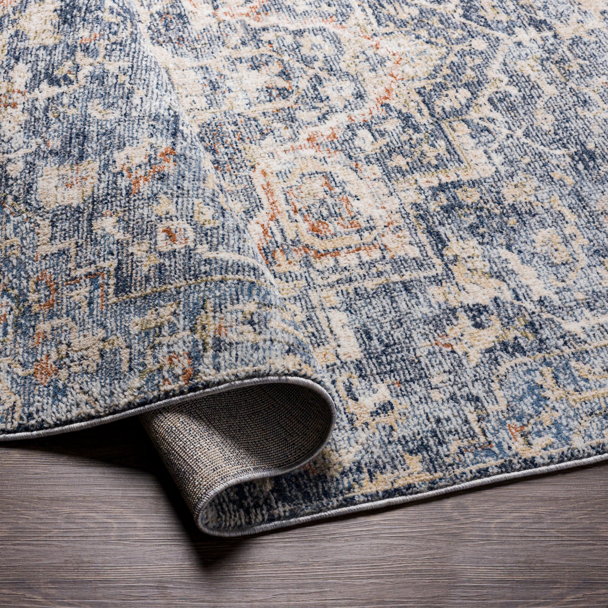 Surya Amore Amo-2310 Navy, Denim, Burnt Orange, Taupe Area Rug