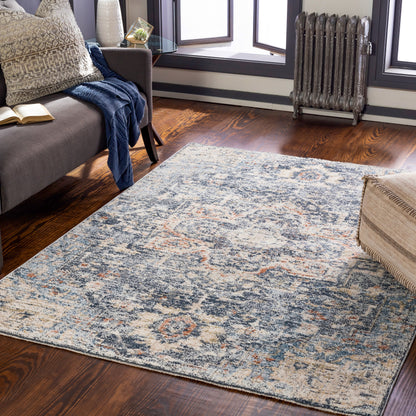 Surya Amore Amo-2310 Navy, Denim, Burnt Orange, Taupe Area Rug