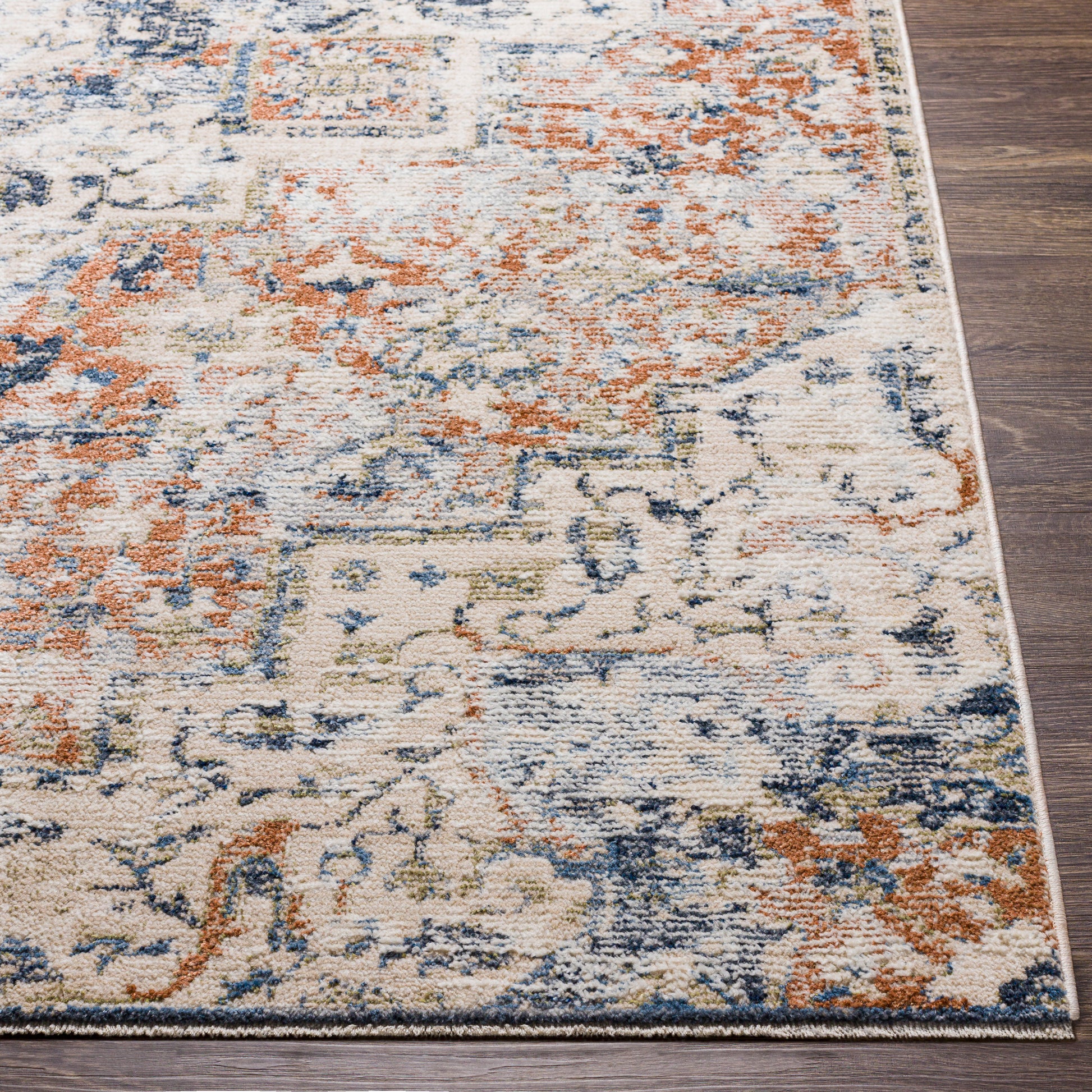 Surya Amore Amo-2311 Navy, Denim, Taupe, Burnt Orange Area Rug