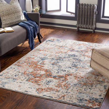 Surya Amore Amo-2311 Navy, Denim, Taupe, Burnt Orange Area Rug