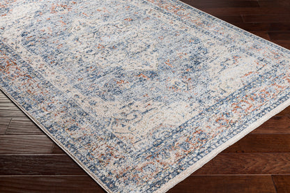 Surya Amore Amo-2312 Navy, Denim, Medium Gray, Burnt Orange Area Rug