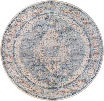 Surya Amore Amo-2312 Navy, Denim, Medium Gray, Burnt Orange Area Rug