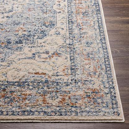 Surya Amore Amo-2312 Navy, Denim, Medium Gray, Burnt Orange Area Rug