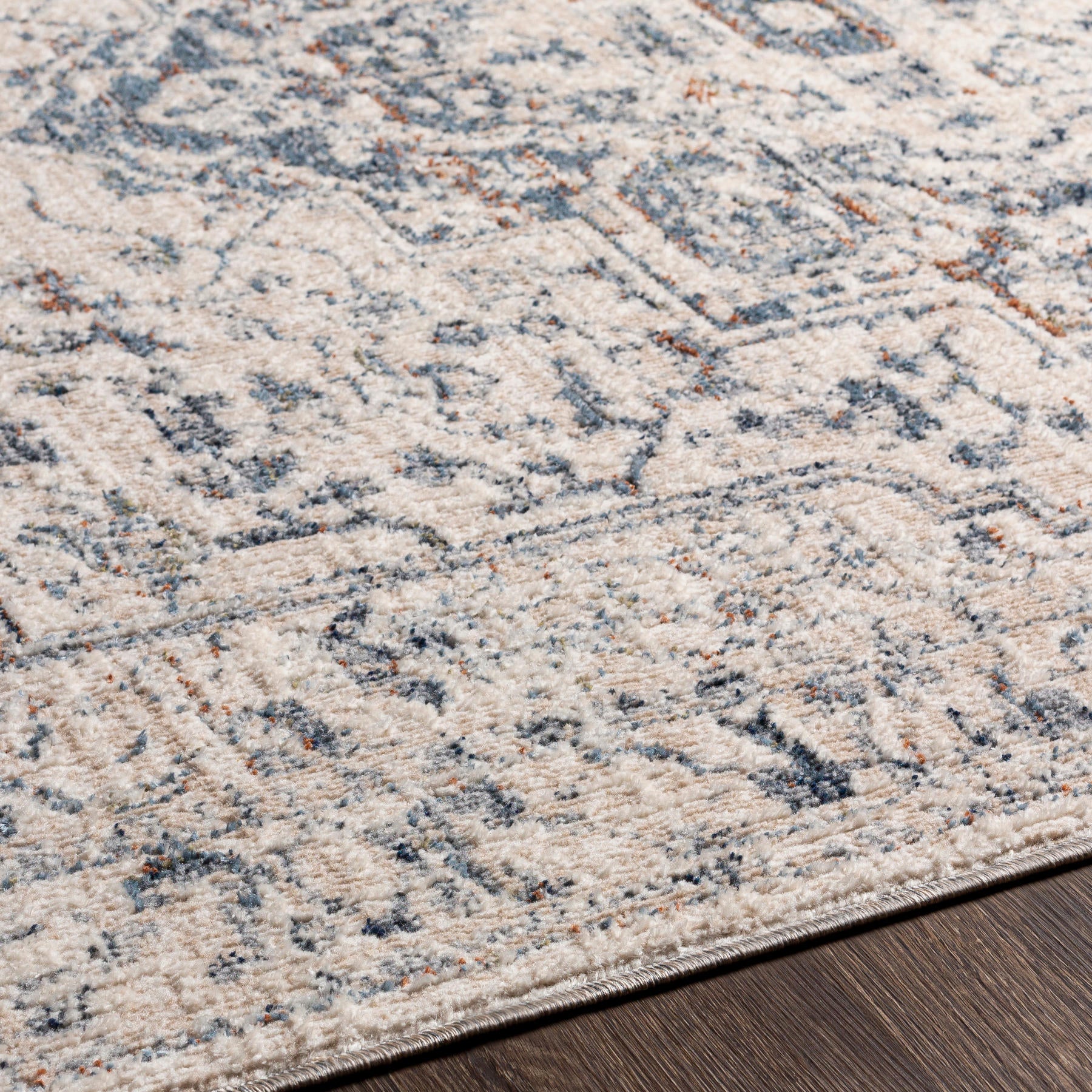 Surya Amore Amo-2325 Denim, Dark Blue, Rust, Oatmeal Area Rug