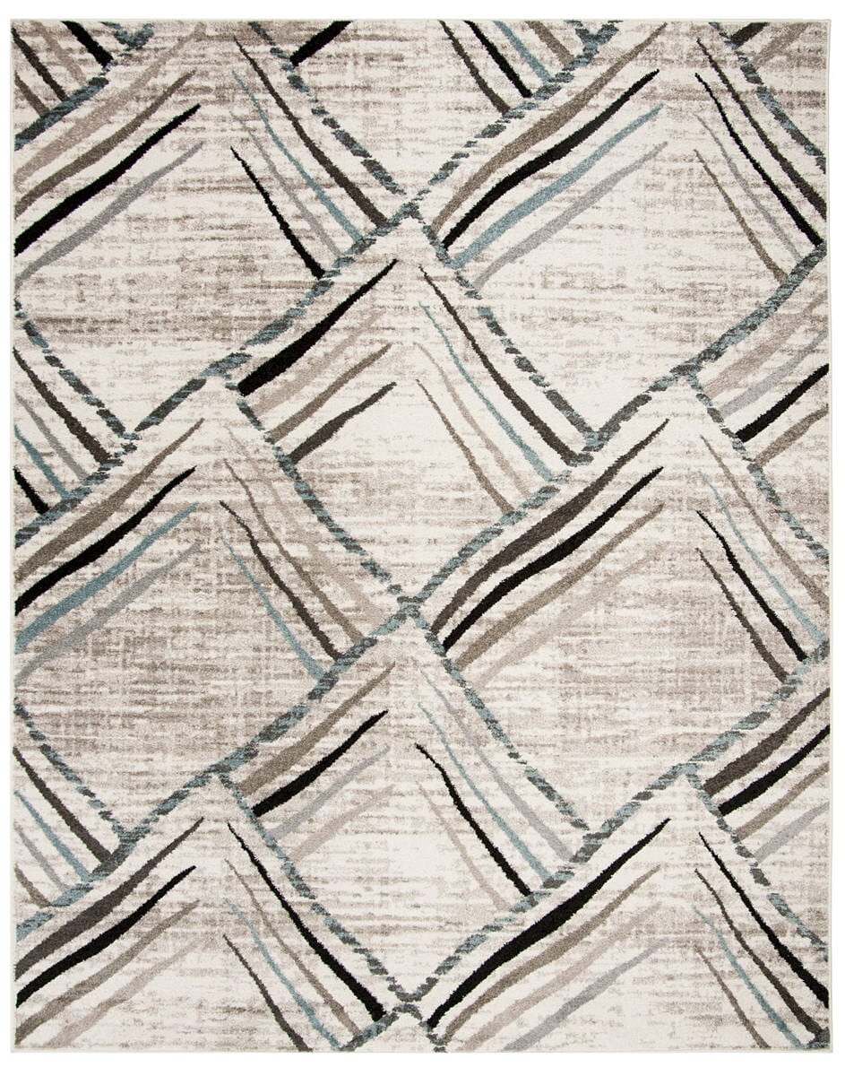 Safavieh Amsterdam Ams112A Cream / Charcoal Geometric Area Rug