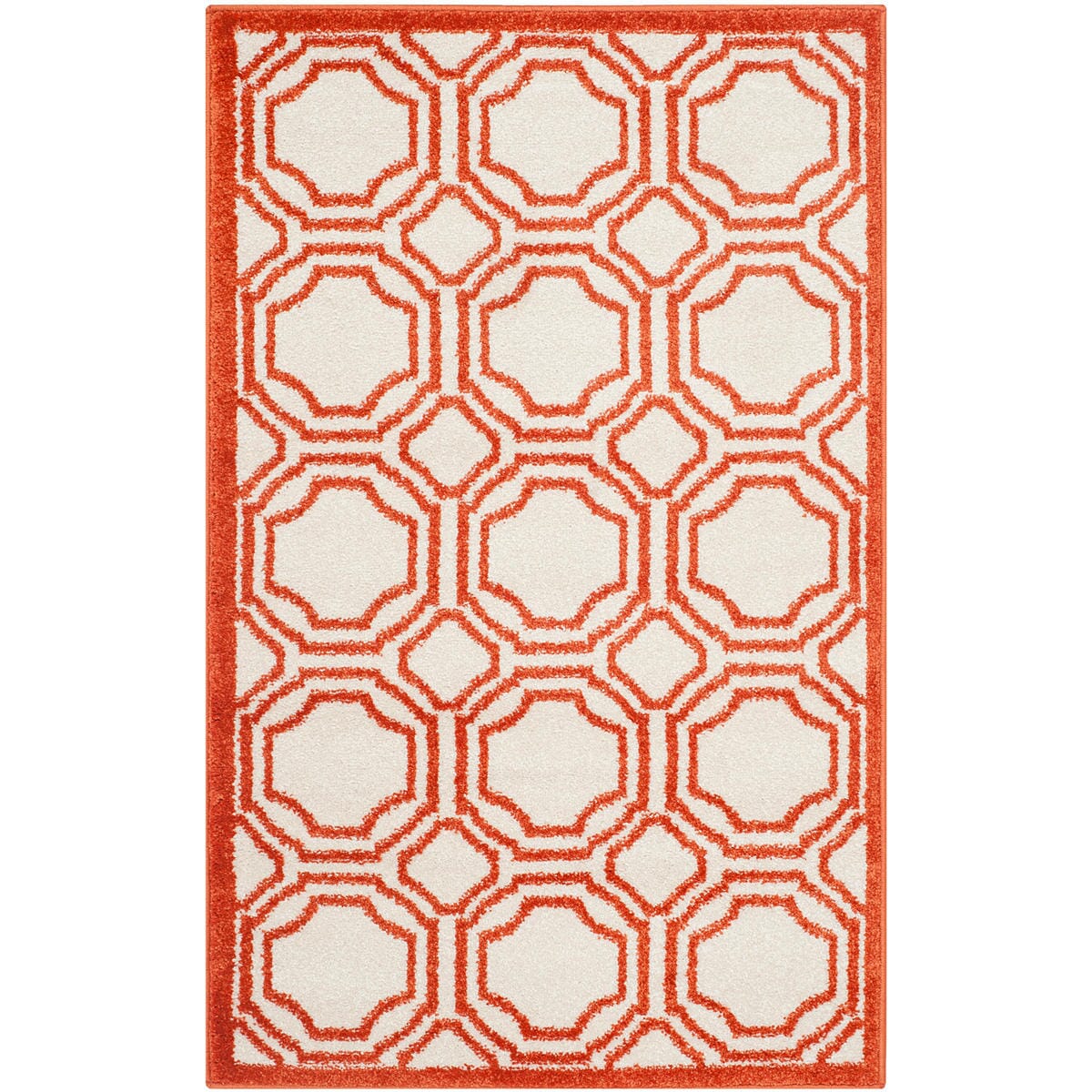 Safavieh Amherst Amt411F Ivory / Orange Geometric Area Rug