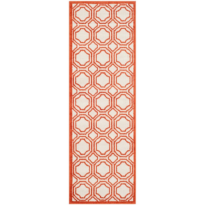 Safavieh Amherst Amt411F Ivory / Orange Geometric Area Rug