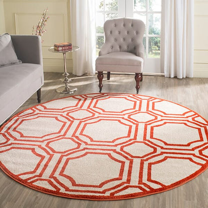 Safavieh Amherst Amt411F Ivory / Orange Geometric Area Rug