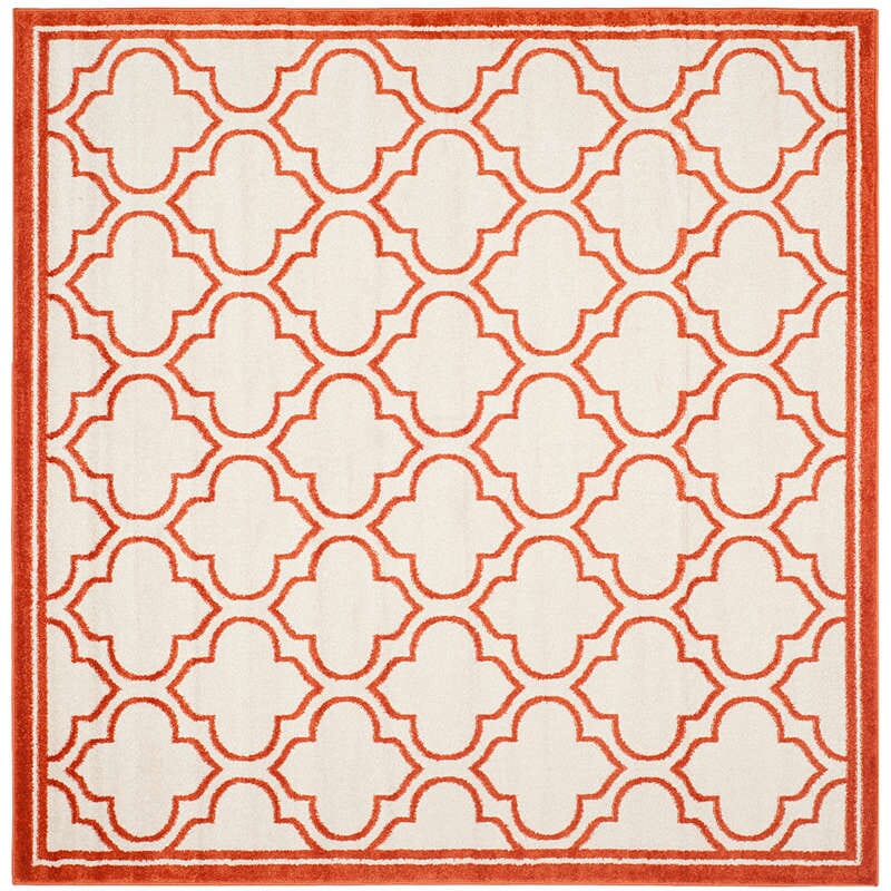 Safavieh Amherst Amt412F Ivory / Orange Geometric Area Rug