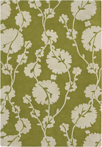 Chandra Amy Butler Amy13205 Off White / Green Floral / Country Area Rug