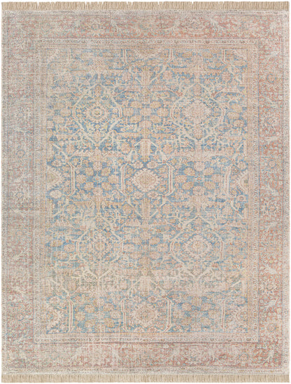 Surya Amasya Amy-2303 Dark Blue, Aqua, Pale Blue, Dark Red Area Rug