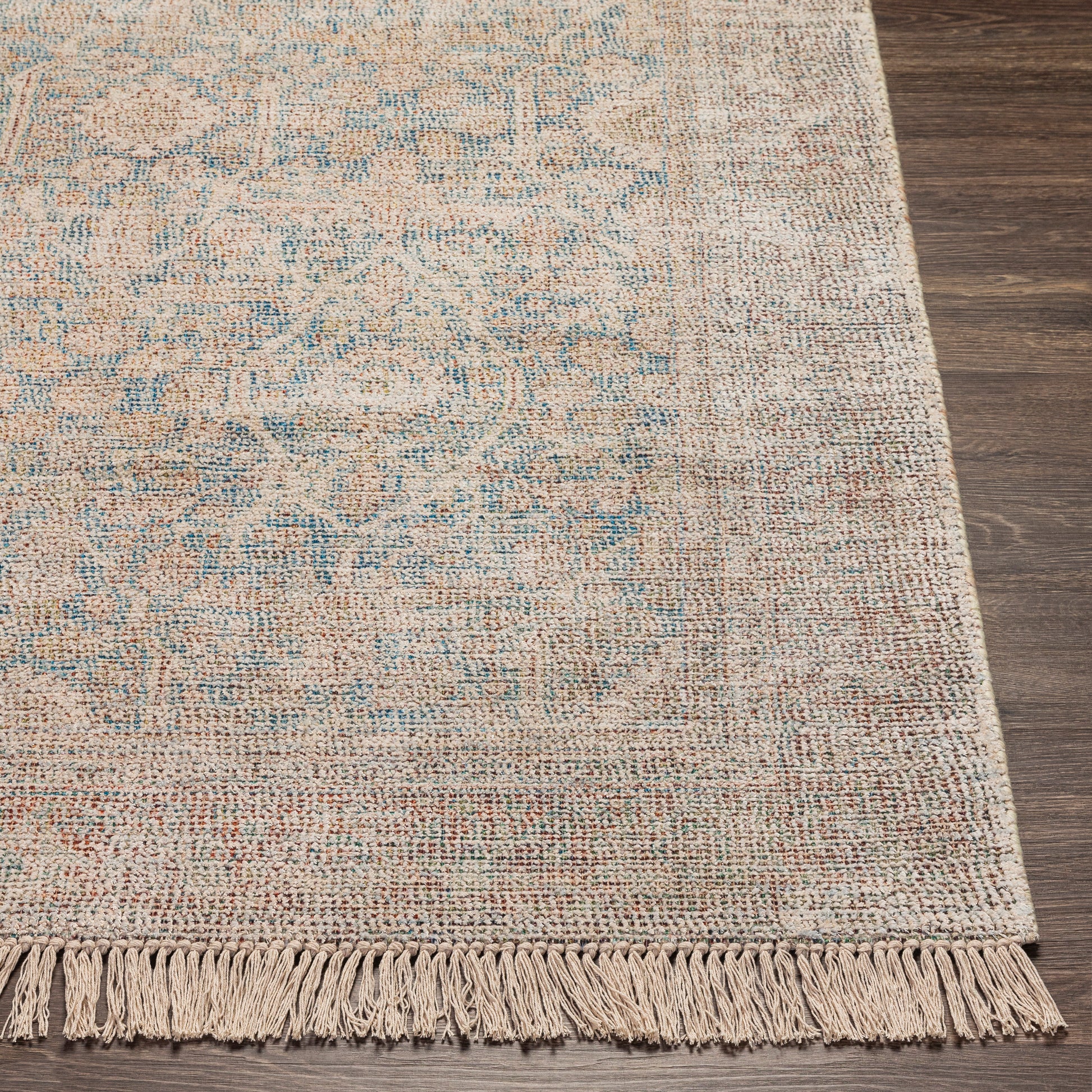 Surya Amasya Amy-2303 Dark Blue, Aqua, Pale Blue, Dark Red Area Rug