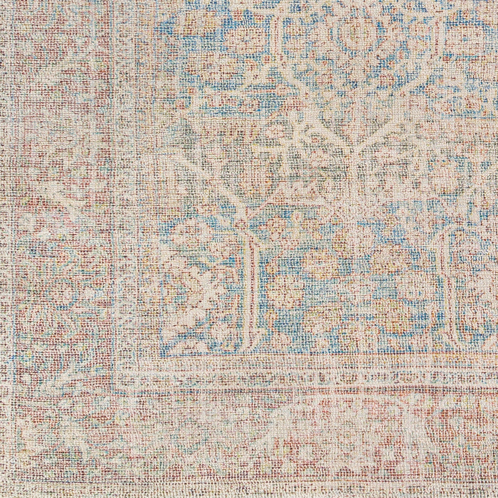 Surya Amasya Amy-2303 Dark Blue, Aqua, Pale Blue, Dark Red Area Rug