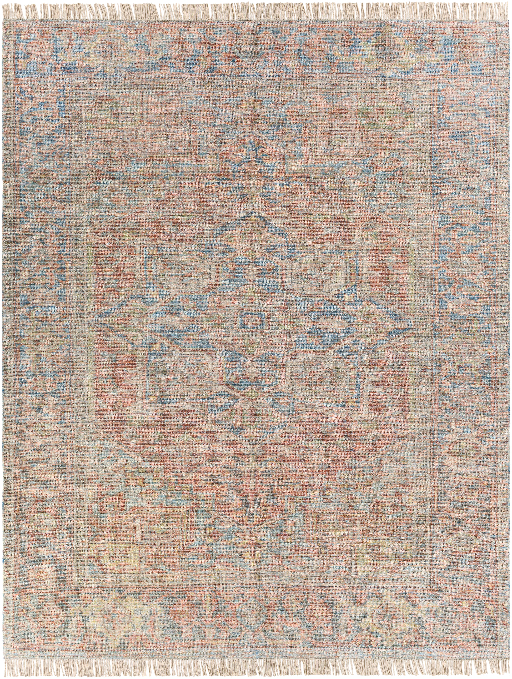 Surya Amasya Amy-2306 Burnt Orange, Dark Red, Dark Blue, Aqua Area Rug