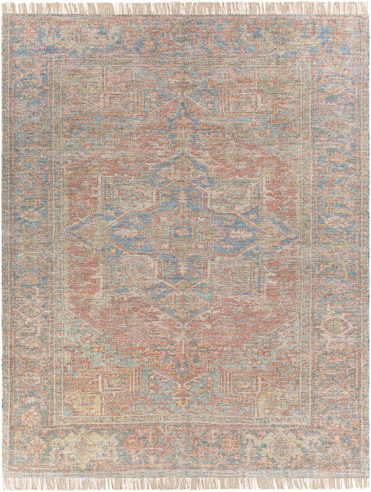 Surya Amasya Amy-2306 Burnt Orange, Dark Red, Dark Blue, Aqua Area Rug