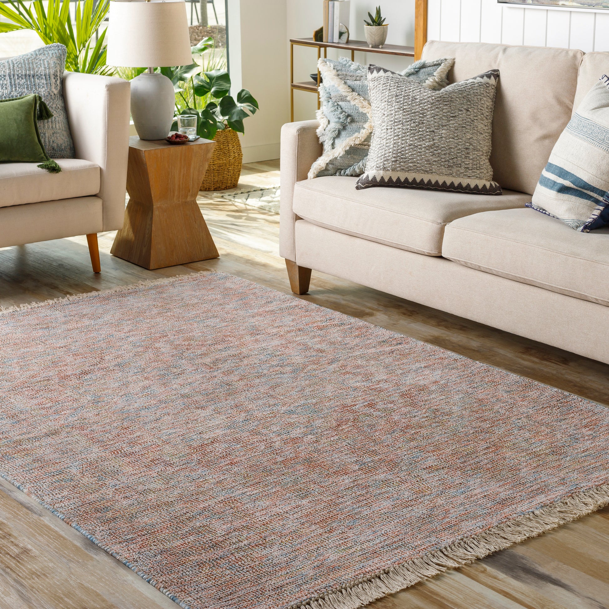 Surya Amasya Amy-2306 Burnt Orange, Dark Red, Dark Blue, Aqua Area Rug