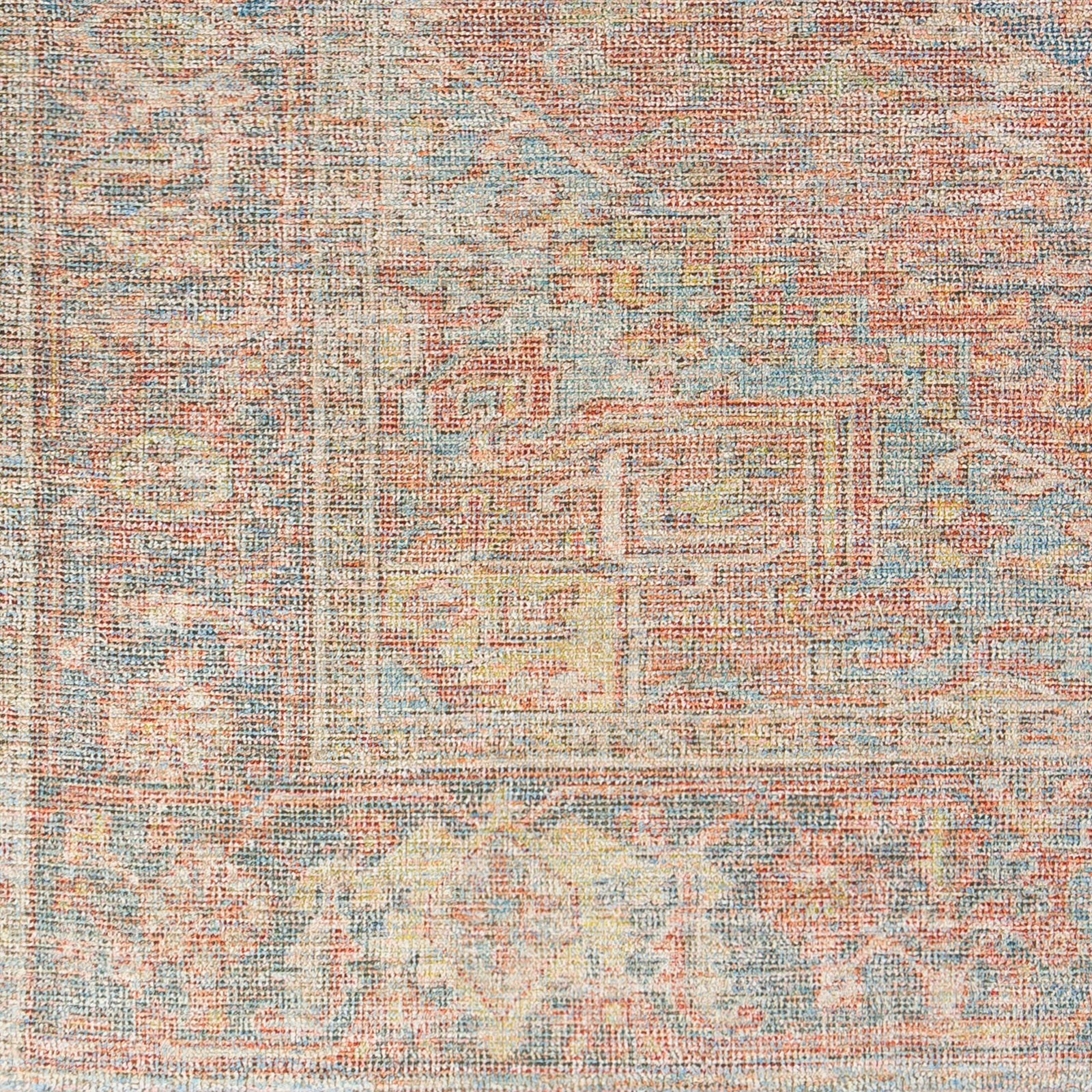 Surya Amasya Amy-2306 Burnt Orange, Dark Red, Dark Blue, Aqua Area Rug