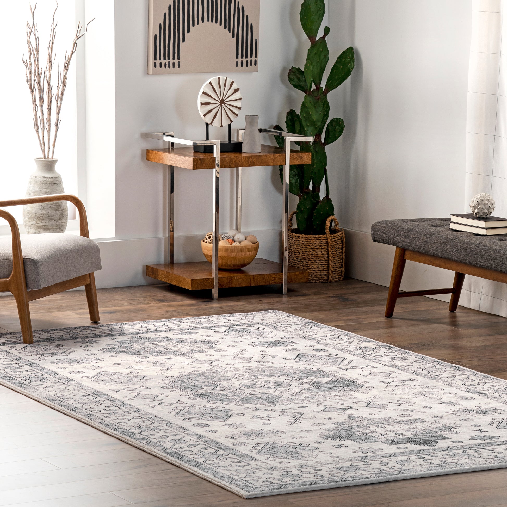 Nuloom Parisa Bordered Npa1988A Gray Area Rug