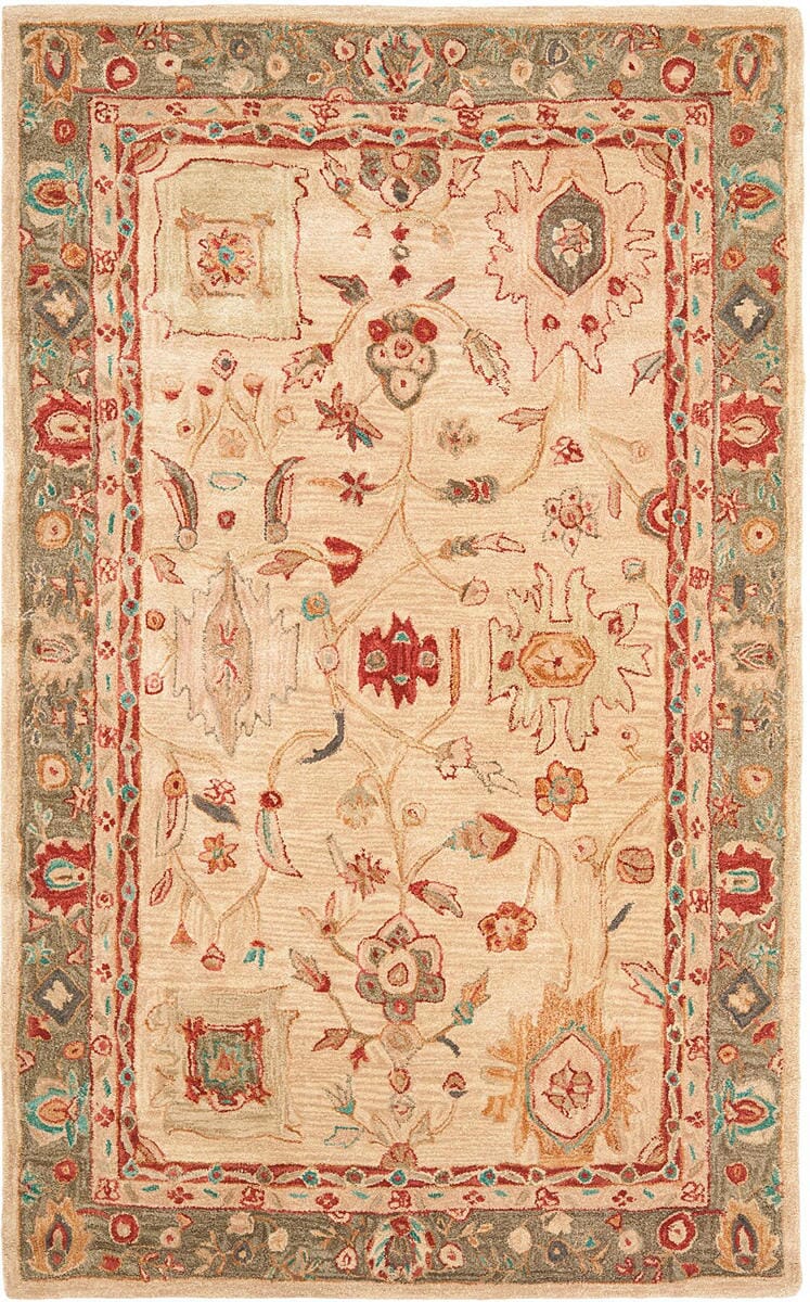 Safavieh Anatolia an511a Beige / Green Area Rug