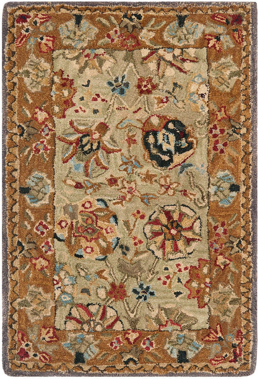 Safavieh Anatolia an521a Green / Gold Area Rug