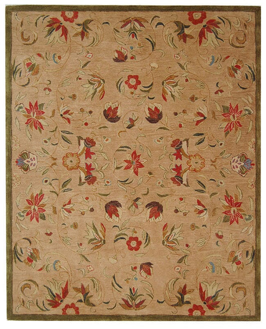 Safavieh Anatolia An525A Beige / Green Floral / Country Area Rug