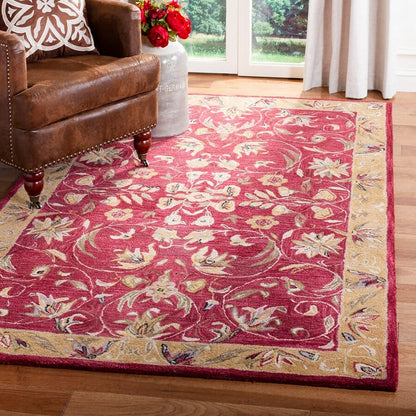 Safavieh Anatolia An526A Burgundy / Gold Area Rug