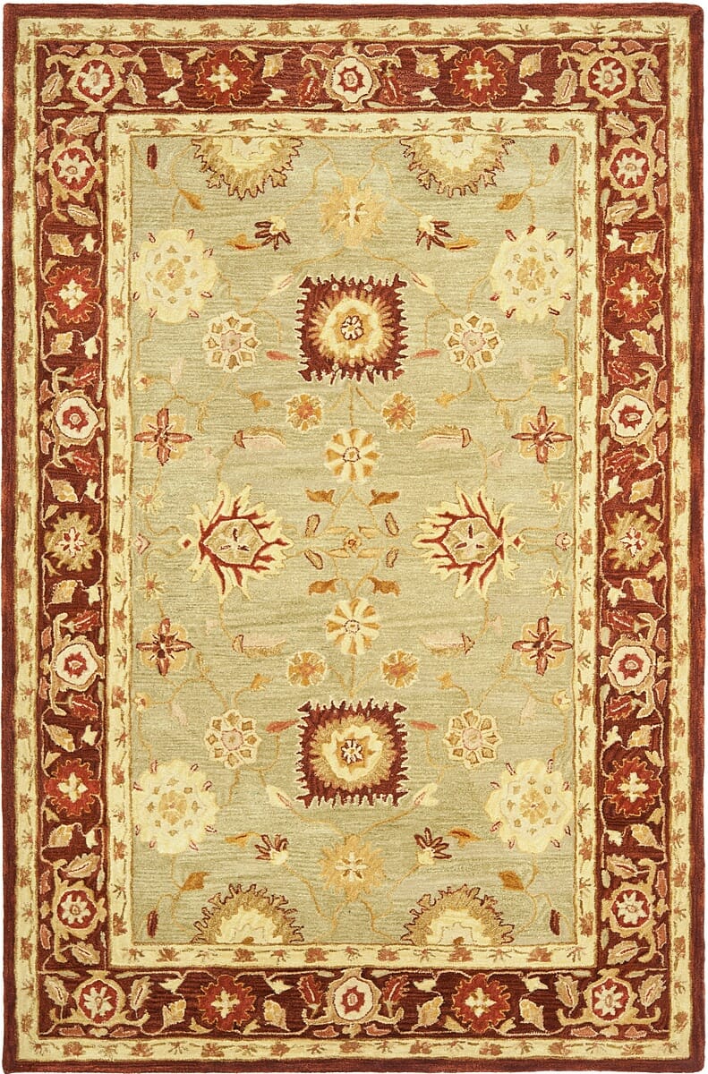 Safavieh Anatolia An556A Sage / Burgundy Area Rug