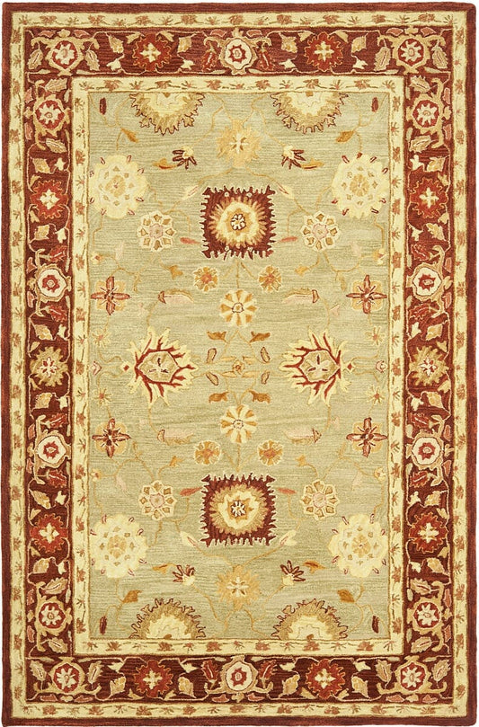 Safavieh Anatolia An556A Sage / Burgundy Area Rug