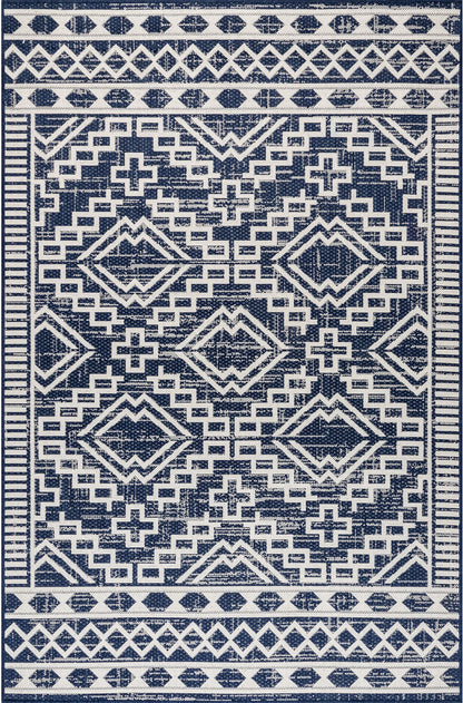 Nuloom Cari Moroccan Tribal Nca1807D Navy Area Rug