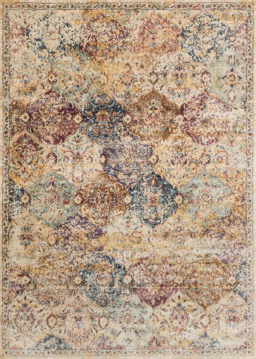 Loloi Anastasia AF-12 Ivory / Multi Vintage / Distressed Area Rug