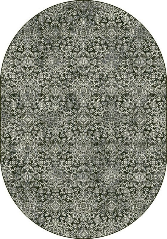 Dynamic Ancient Garden 57162 Steel Blue Damask Area Rug