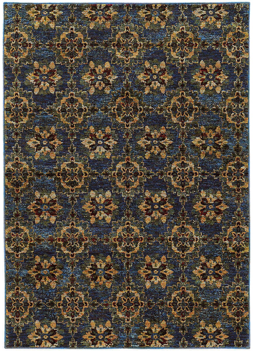 Oriental Weavers Sphinx Andorra 6883C Blue / Gold Damask Area Rug