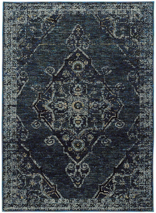 Oriental Weavers Sphinx Andorra 7135F Blue / Blue Vintage / Distressed Area Rug