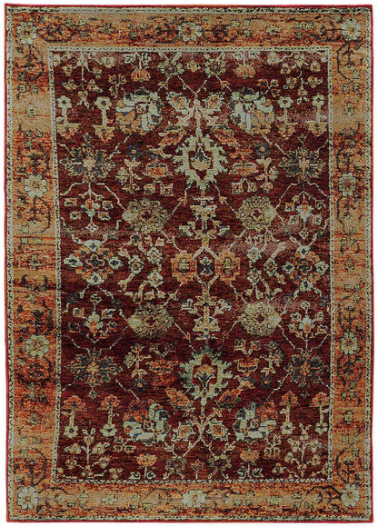 Oriental Weavers Sphinx Andorra 7154A Red / Gold Area Rug